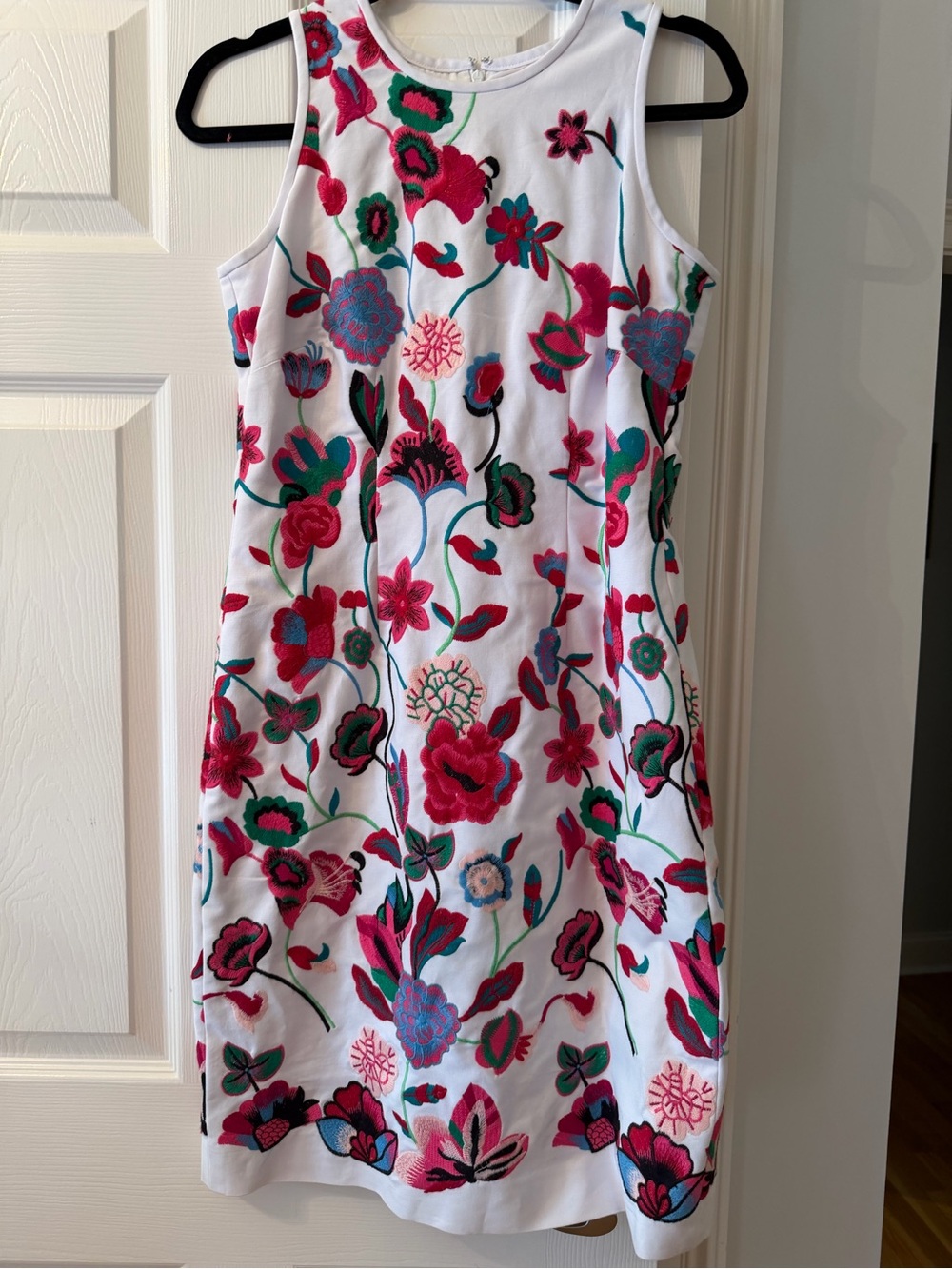 Etcetera White dress with Pink and Green Floral Detail